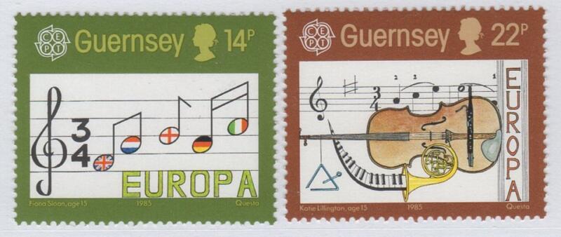 Francobolli Guernsey Anno 1985 Europa Anno europeo della musica