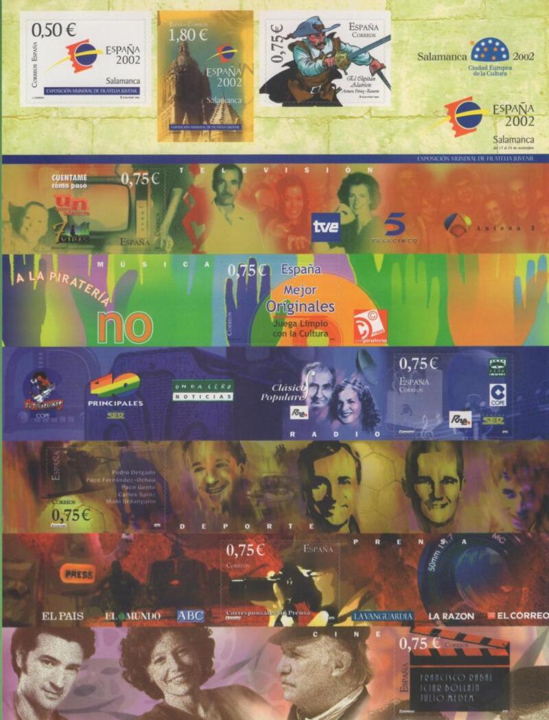 Minifoglio Spagna Anno 2002 ESPANA 02 Esposizione filatelica internazionale giovanile Salamanca Seconda serie (MF 3525)