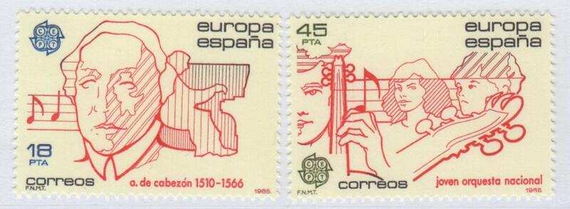 Francobolli Spagna Anno 1985 Europa Anno europeo della musica