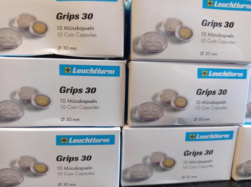 Capsule trasparenti per monete Leuchtturm Grips, Diametro 36 mm.