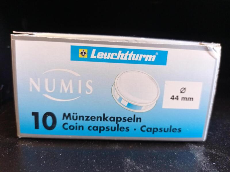Capsule trasparenti per monete Leuchtturm Numis, Diametro 44 mm.
