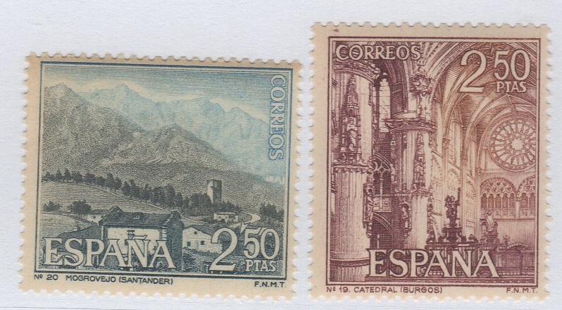 Francobolli Spagna Anno 1965 Serie turistica Quarta serie