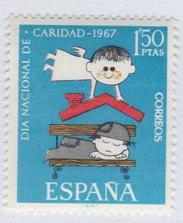 Francobollo Spagna Anno 1967 Giornata nazionale della Carità