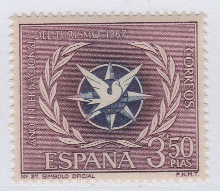 Francobollo Spagna Anno 1967 Anno Internazionale del turismo