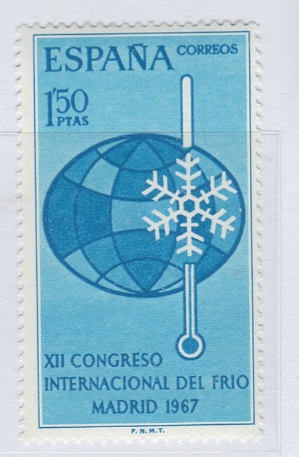 Francobollo Spagna Anno 1967 Congresso Internazionale del freddo a Madrid