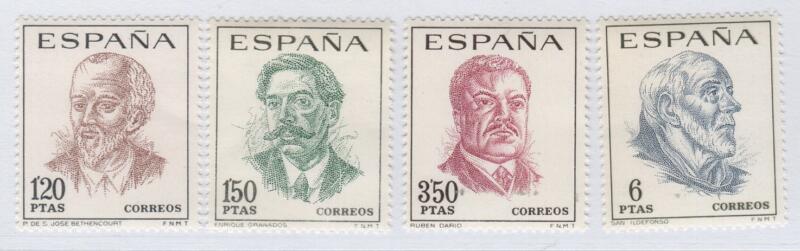 Francobolli Spagna Anno 1967 Centenario di celebrità spagnole