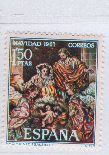 Francobollo Spagna Anno 1967 Natale
