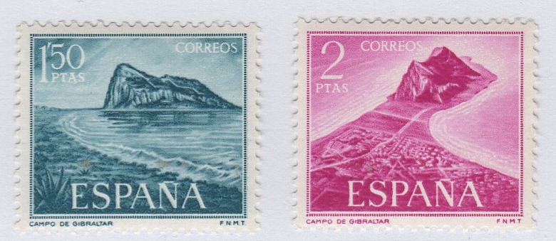Francobolli Spagna Anno 1969 Gibilterra Vista della penisola