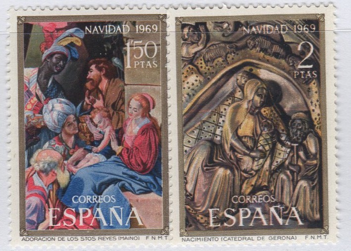 Francobolli Spagna Anno 1969 Natale