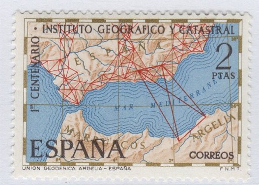 Francobolli Spagna Anno 1970 Centenario dell’Istituto Geografico