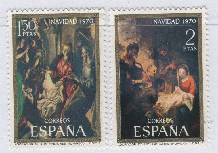 Francobolli Spagna Anno 1970 Natale