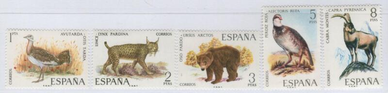 Francobolli Spagna Anno 1971 Fauna Prima serie