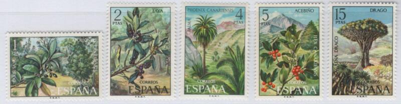 Francobolli Spagna Anno 1973 Flora delle Isole Canarie Seconda serie