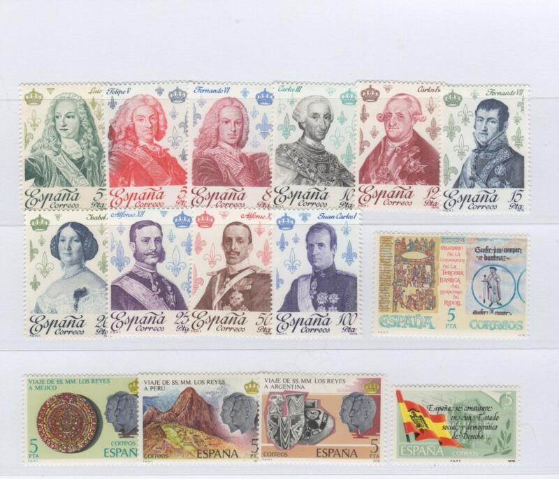 Francobolli Spagna Anno 1978 Varie emissioni (cat. n. 2139-2148, cat. n. 2149-2151, cat. n. 2152, cat. n. 2153)