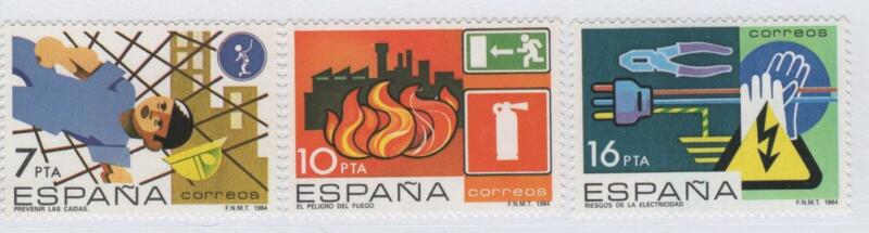 Francobolli Spagna Anno 1984 Prevenzione degli incidenti sul lavoro