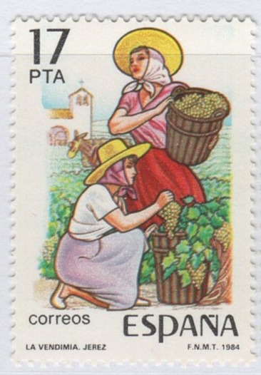 Francobollo Spagna Anno 1984 Grandi feste popolari spagnole Vendemmia di Jerez de la Frontera