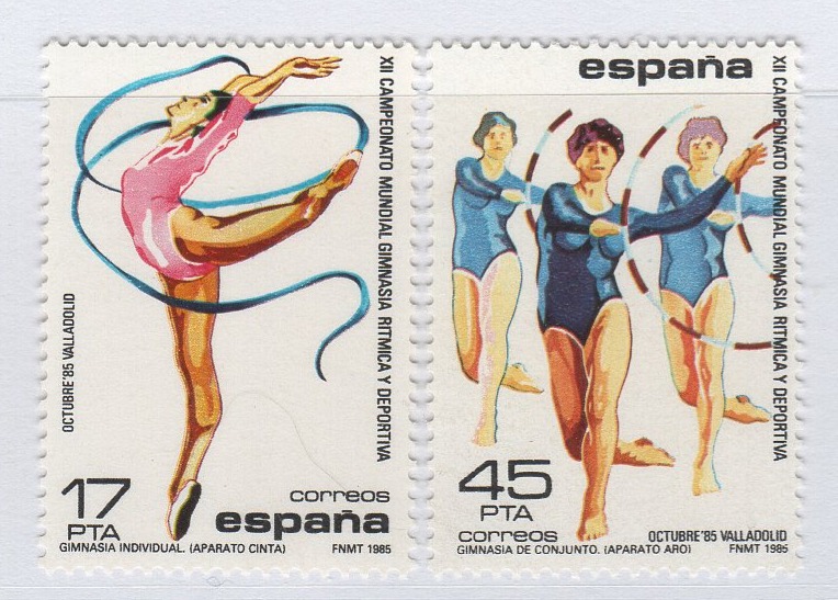 Francobolli Spagna Anno 1985 Campionato mondiale di ginnastica ritmica a Valladolid