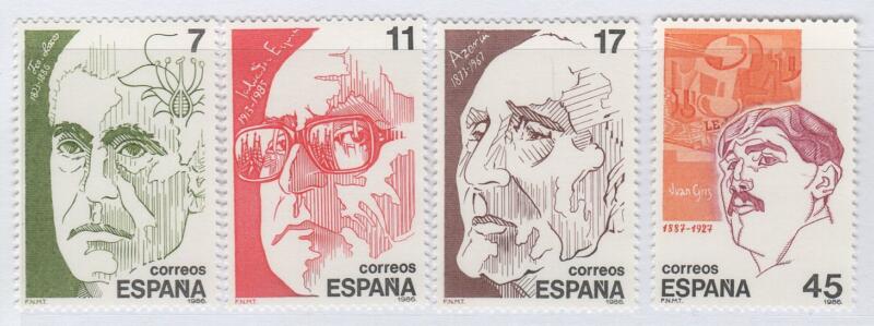 Francobolli Spagna Anno 1986 Personaggi celebri