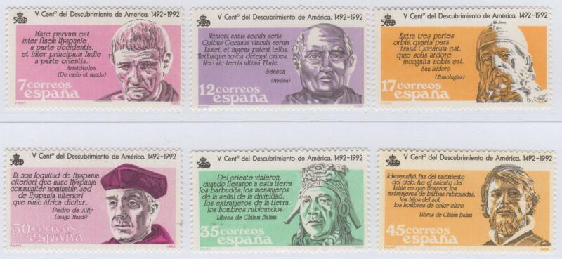 Francobolli Spagna Anno 1986 Quinto centenario della scoperta dell’America Prima serie