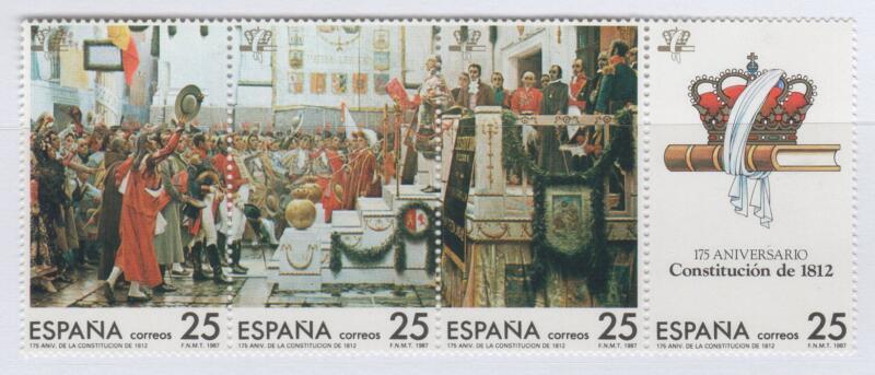 Francobolli Spagna Anno 1987 165esimo anniversario della Costituzione