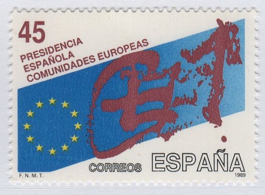 Francobollo Stagna Anno 1989 Presidenza spagnola della Comunità europea (cat. n. 2622)