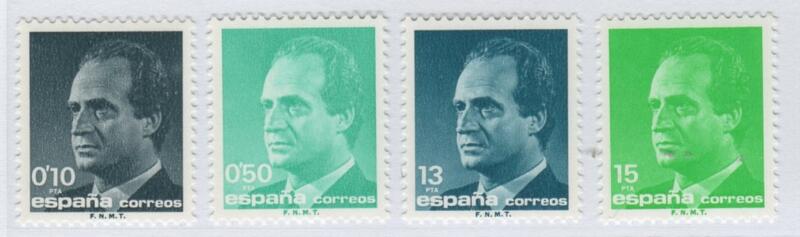 Francobolli Stagna Anno 1989 Effigie del Re Juan Carlos (cat. n. 2623-2626)