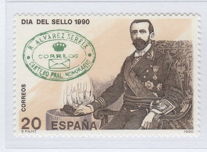 Francobollo Spagna Anno 1990 Giornata del francobollo (cat. n. 2671)