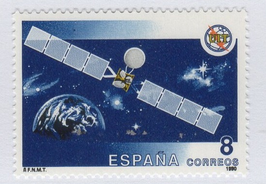 Francobollo Spagna Anno 1990 125esimo anniversario dell’Unione internazionale delle telecomunicazioni (cat. n. 2674)