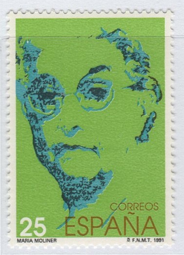 Francobollo Spagna Anno 1991 Donne celebri Maria Moliner (cat. n. 2710)