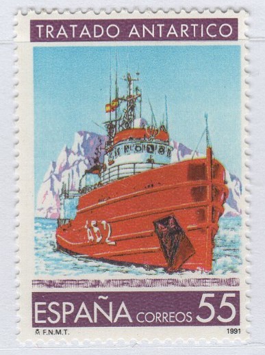 Francobollo Spagna Anno 1991 30esimo anniversario del Trattato sull’Antartico (cat. n. 2759)