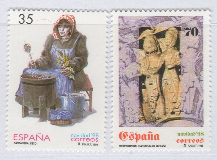 Francobolli Spagna Anno 1998 Natale (cat. n. 3165-3166)
