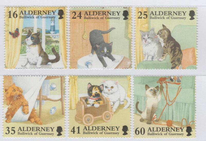 Francobolli Alderney Anno 1996 Fauna Gattini