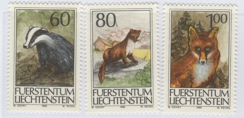 Francobolli Liechtenstein Anno 1993 La caccia Terza serie
