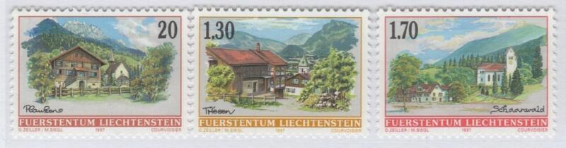 Francobolli Liechtenstein Anno 1997 Villaggi