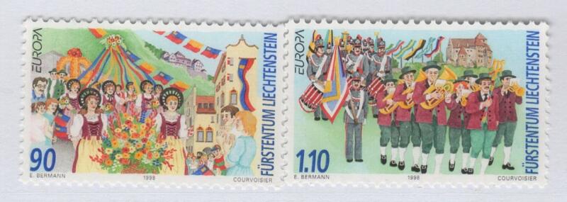 Francobolli Liechtenstein Anno 1998 Europa Festival e feste nazionali