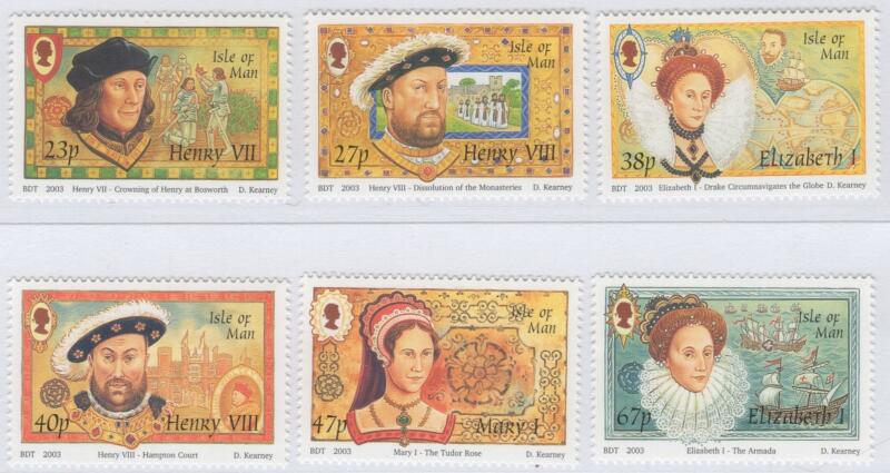 Francobolli Man Anno 2003 Quarto centenario della morte della Regina Elisabetta I e della fine della dinastia Tudor