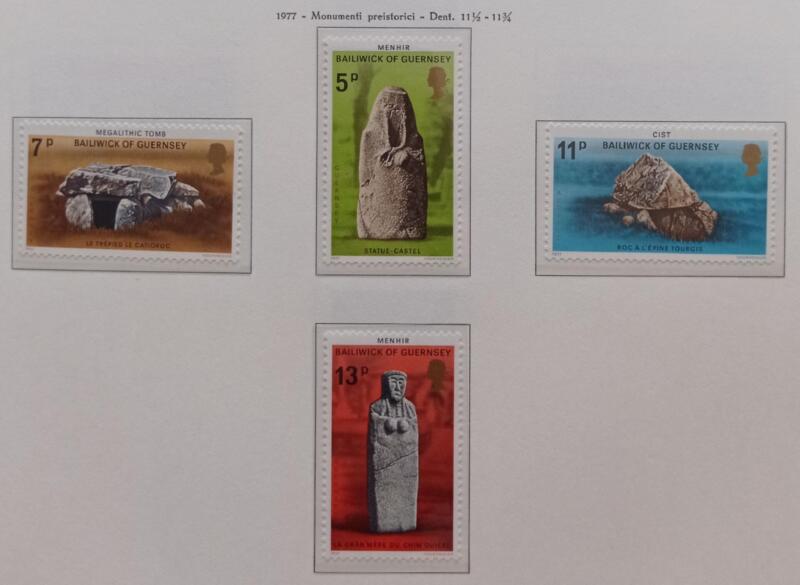 Francobolli Guernsey Anno 1977 Monumenti preistorici