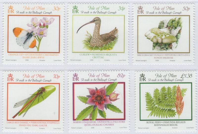 Francobolli Man Anno 2008 Fauna e flora dei Ballaugh-Curragh