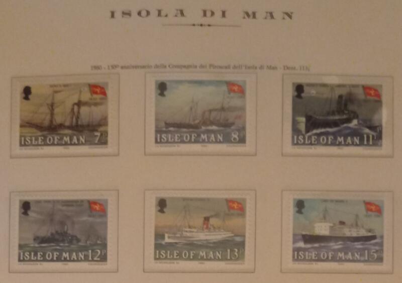 Francobolli Man Anno 1980 150esimo anniversario della Compagnia di navigazione