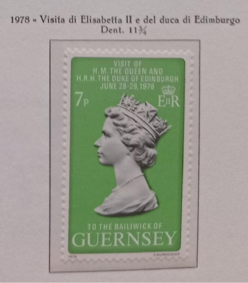 Francobollo Guernsey Anno 1978 Visita della Regina Elisabetta e del Principe Filippo