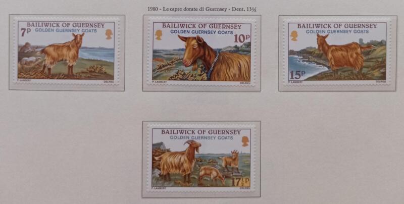 Francobolli Guernsey Anno 1980 Produzione locale di lana