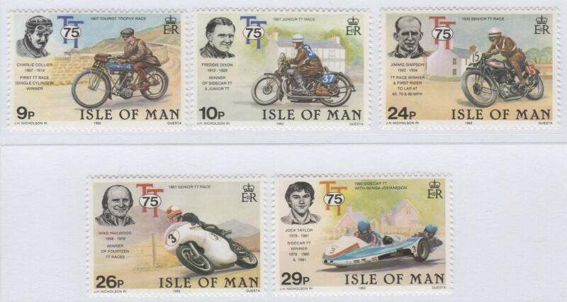 Francobolli Man Anno 1982 75esimo anniversario trofeo turistico di motociclismo Vincitori