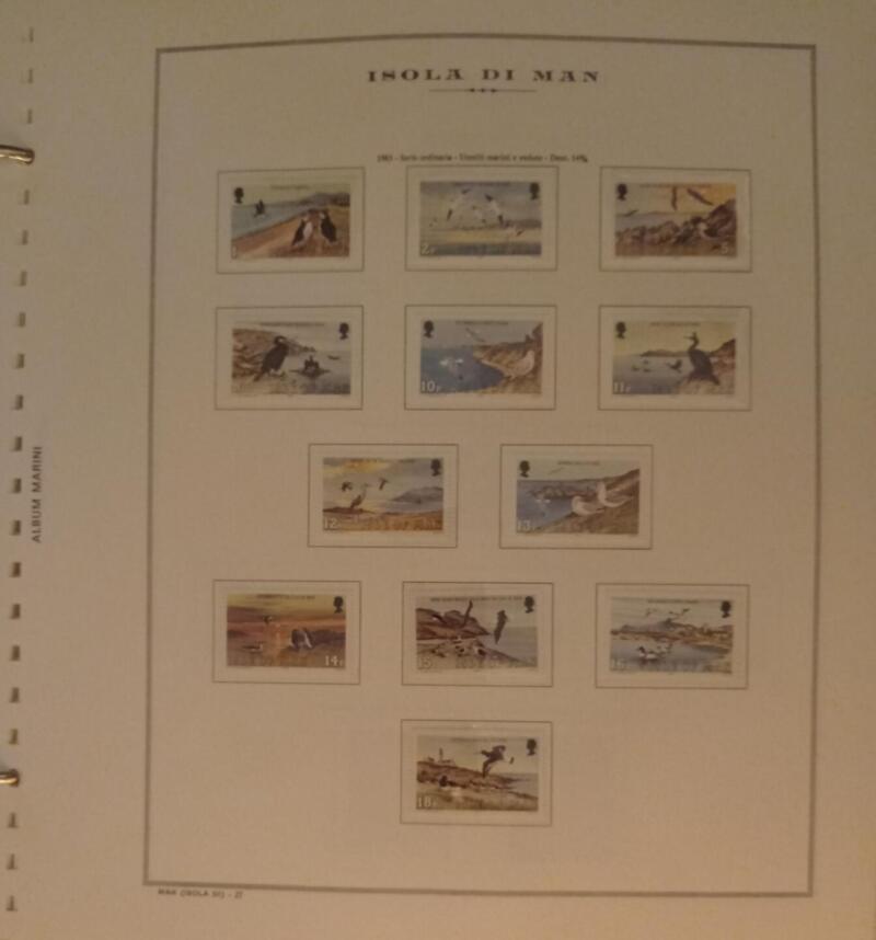 Francobolli Man Anno 1983 Uccelli marini e vedute Prima serie