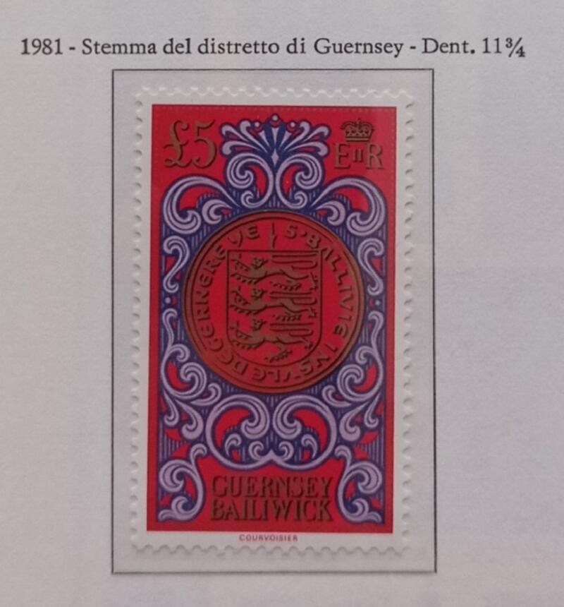 Francobollo Guernsey Anno 1981 Stemma del distretto di Guernsey