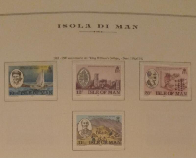 Francobolli Man Anno 1983 150esimo anniversario del Collegio King William