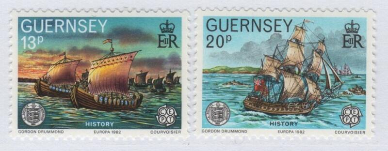 Francobolli Guernsey Anno 1982 Europa Avvenimenti storici