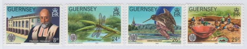 Francobolli Guernsey Anno 1982 Centenario dell'associazione culturale Società Guernesiaise