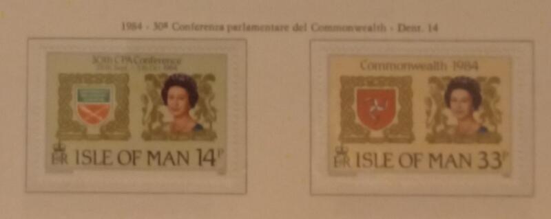 Francobolli Man Anno 1984 30esimo anniversario Conferenza interparlamentare del Commonwealth