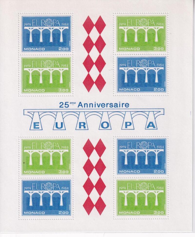 Foglietto Monaco Anno 1984 Europa 25esimo anniversario della CEPT