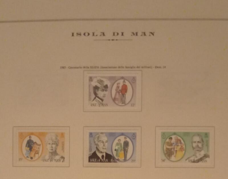 Francobolli Man Anno 1985 Centenario dell’Associazione delle famiglie dei soldati, Mari, marinai e aviatori